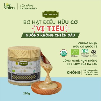 Bơ Hạt Điều Vị Tiêu - Bio Corner (220g)