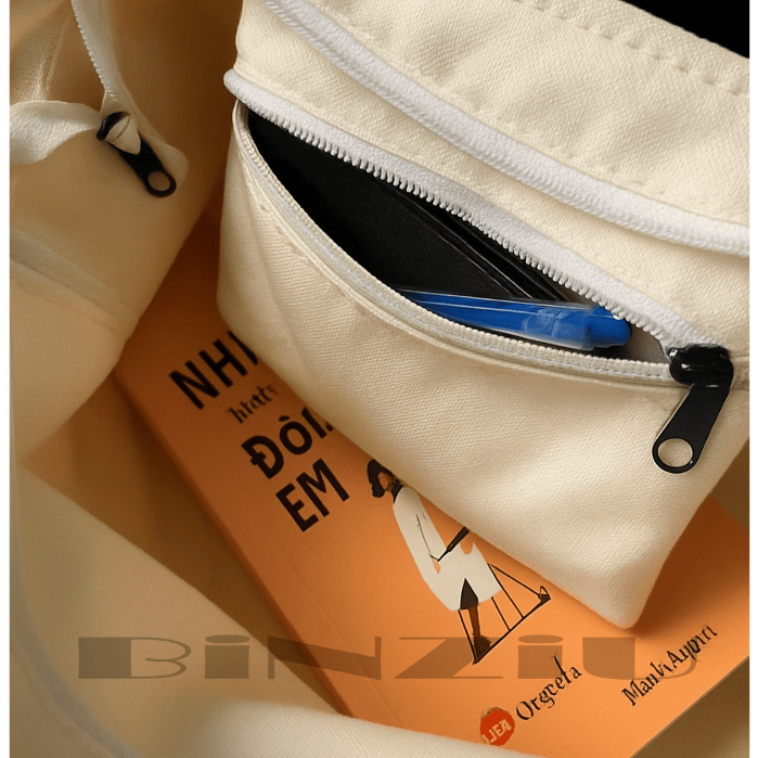 TÚI TOTE ĐEO CHÉO THỜI TRANG VẢI CANVAS PHONG CÁCH ULZZANG ĐỂ SÁCH A4 | BigBuy360 - bigbuy360.vn