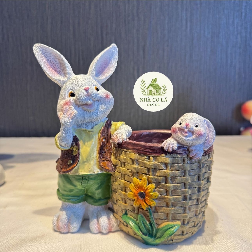 (Chậu Decor trồng Sen Đá), Chậu Thỏ cắm hoa, Chậu trồng Sen Đá để bàn siu đẹp