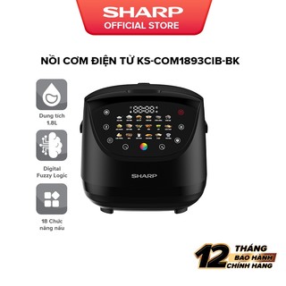  Nồi Cơm Điện Tử Sharp KS-COM1893CIB-BK - 1.8L Đa Chức Năng Lòng Chống Dính - Bảo hành 12 tháng 