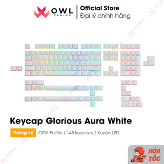  Keycap Pudding xuyên led Glorious Aura Keycaps v2 - Pixel White 145 pcs  hàng chính hãng  