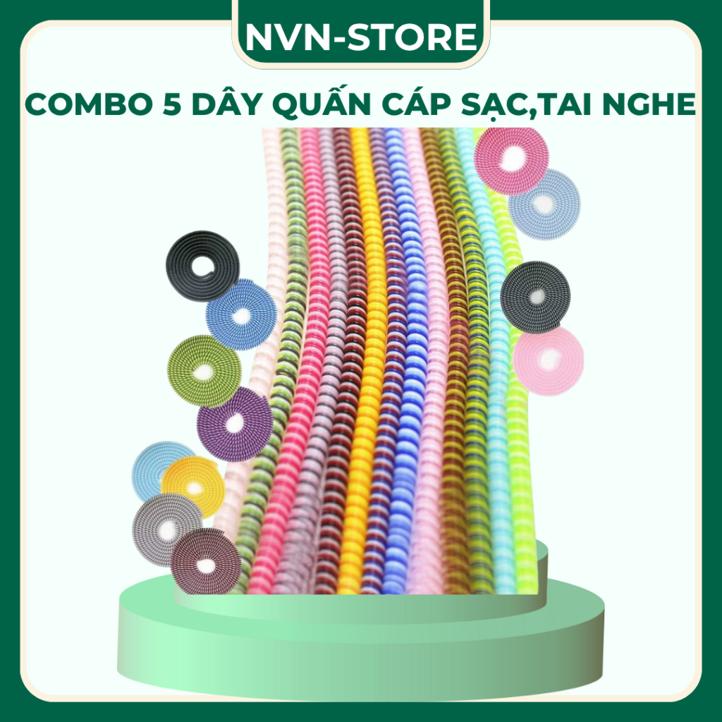 [COMBO 5] DÂY QUẤN CÁP SẠC NHIỀU MÀU