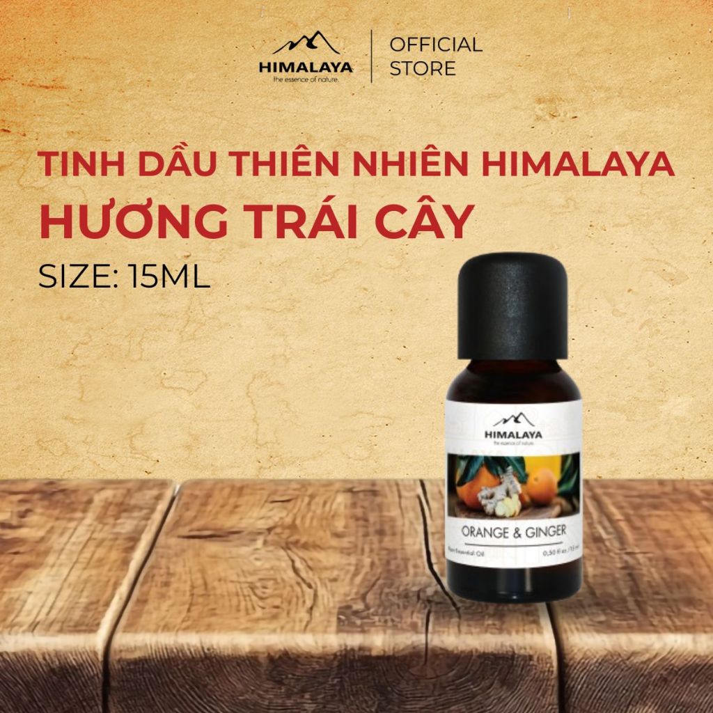 Tinh dầu thiên nhiên hương trái cây cam gừng Himalaya Orange & Ginger Essential Oil 15ml/50ml