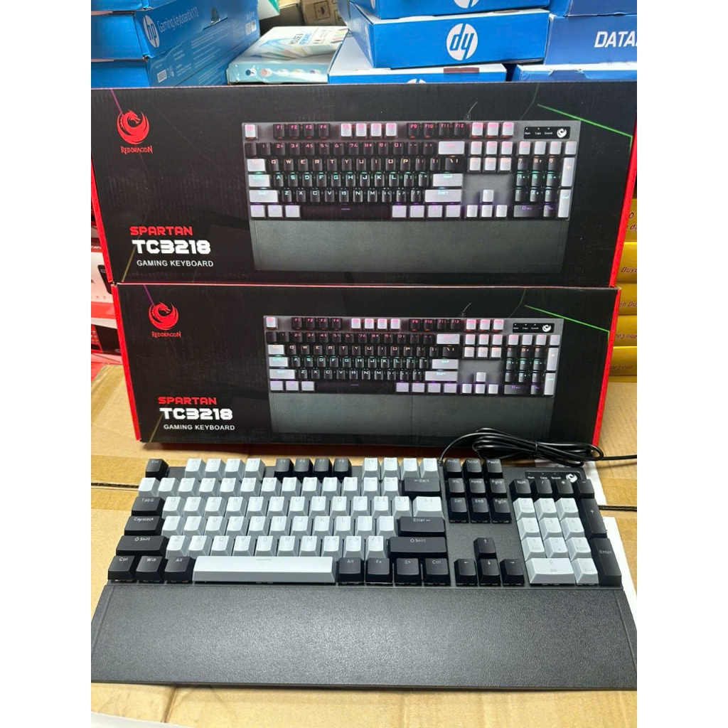 Bàn Phím Cơ Gaming SPARTAN TC3218  Dàn led đa màu, kèm thanh đỡ tay ...
