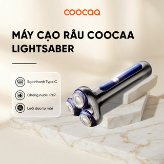  Máy cạo râu coocaa Lightsaber KKGJ031-Chuyên Gia Cạo Râu Thiết Kế Turbo Với Bộ Cắt Phẳng Mạ Kim Loại Chống Nước IPX7 