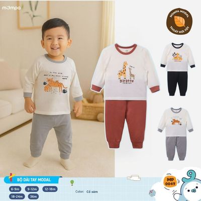 Đồ bộ cho bé Mompa dài tay 6 tháng - 3 tuổi vải Modal thấm hút mềm mại 0047