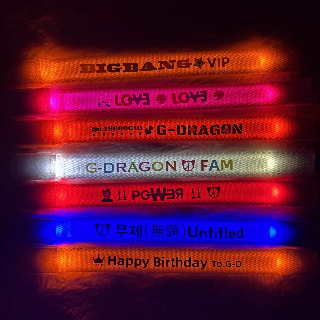💥G-Dragon💥 Vòng tay cổ vũ lắp pin phát sáng biểu tượng GDragon BigBang