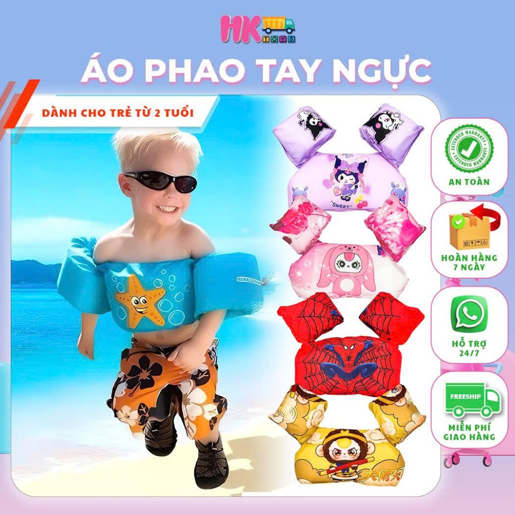 Áo Phao Bơi Cho Bé, Phao Bơi Chống Lật HKTOYS, Giữ Thăng Bằng Tốt, Chất Liệu Bền, Cho Bé 10–30kg