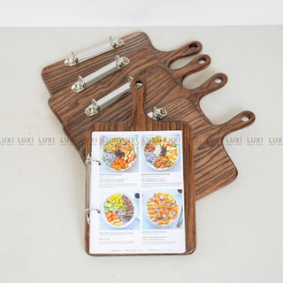 HCM | MENU gỗ thớt cầm tay / menu gỗ cầm tay size A4/A5 / menu gỗ kẹp giấy - FREE KHẮC LOGO - LUXI DECOR HCM