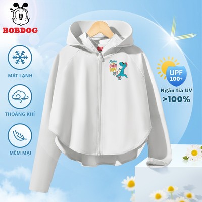 Áo chống nắng bé trai BOBDOG chất liệu Ice Text làm mát tức thì in hình Khủng long cho bé