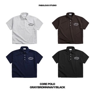 ÁO POLO Fabulous Tay Ngắn Vải Nỉ 2 Da, thêu chữ, Chống Nhăn và Không Xù Lông - 030