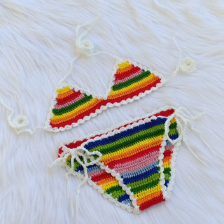 Bikini đi biển móc thủ công cho bé yêu nhiều mẫu - Dương liễu handmade