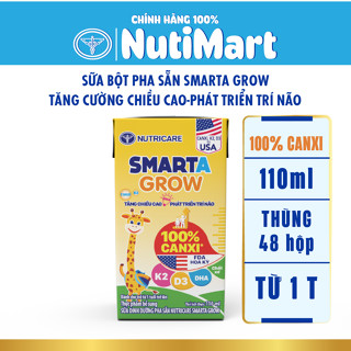 Sữa công thức pha sẵn Smarta Grow Nutricare phát triển chiều cao trí não