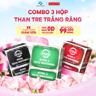 (MUA 2 hộp Tặng BÀN CHẢI ĐIỆN) Bột than Tre Hoạt Tính Trắng Răng RoyalZenpali Trắng Răng Thiên Nhiên