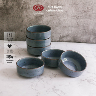 Bộ 6 và bộ 10 bát cơm, bát súp xanh dương kiểu Nhật 11cm - Sứ Minh Châu HC