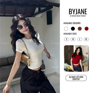 (MỞ BÁN) Áo Thun Cổ Tròn Crotop bozip Trơn BYJANE-379