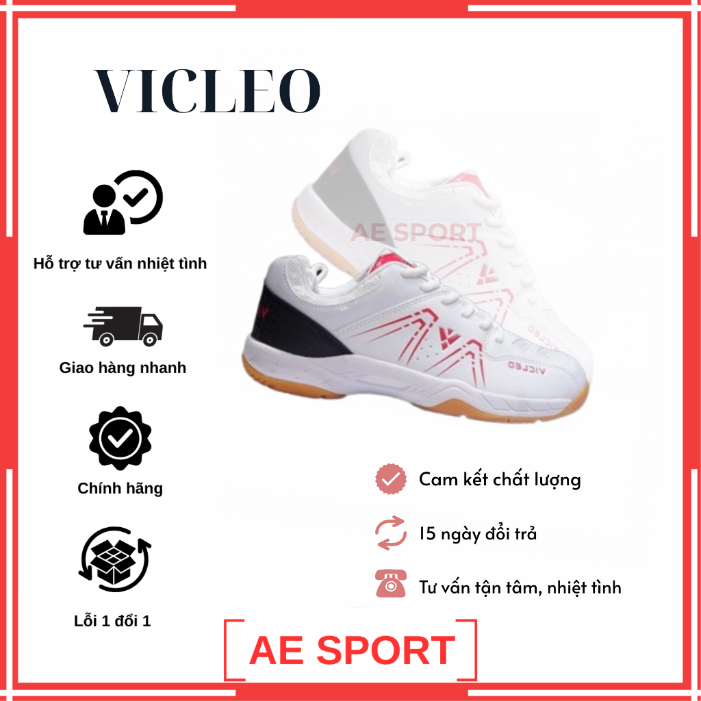 Giày Cầu Lông CL VICLEO - trắng đỏ