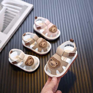  Giày Tập Đi Hình Gấu Có Kèn Da Mềm Đáng Yêu Cho Bé 