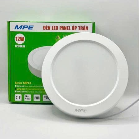 (CHÍNH HÃNG) Đèn LED Panel ốp nổi trần tròn MPE 12W thân nhựa seri SRPL2