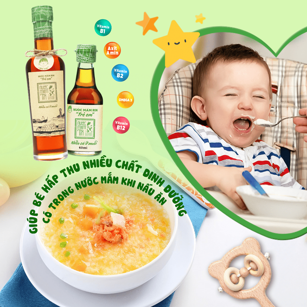 01 Chai 42N 250ML Nước mắm Tĩn Cho Bé Ăn Dặm độ đạm 42N chai thủy tinh rin nguyên chất cá cơm than