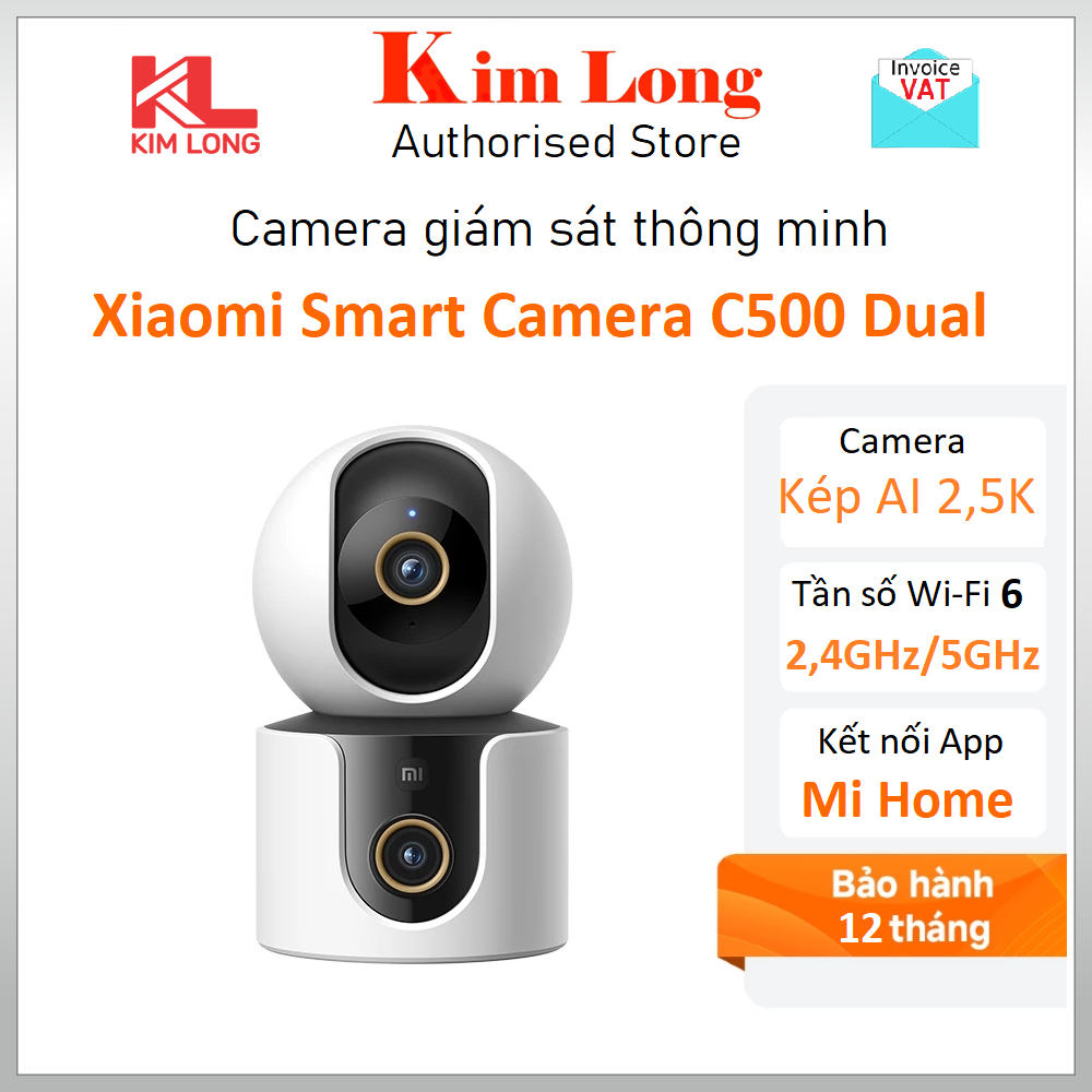 Camera quan sát Xiaomi C500 Dual 2,5K EU Bản quốc tế - Hàng chính hãng DGW