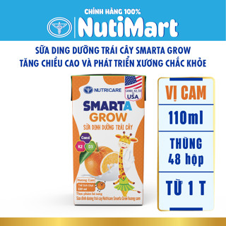 Sữa công thức pha sẵn vị trái cây Smarta Grow Nutricare phát triển toàn diện 110ml