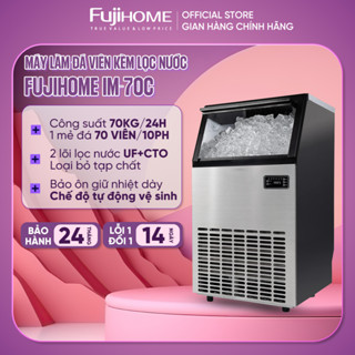 Máy làm đá viên sạch kèm lọc nước UF công suất 70kg/ngày Fujihome Nhập Khẩu, máy làm đá thương mại nhà hàng cafe