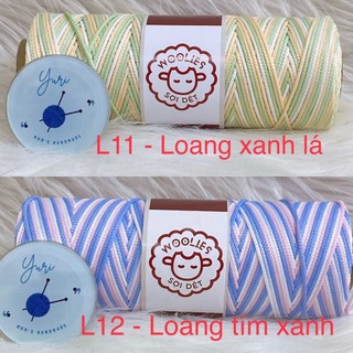  Sợi Dệt Loang Woolies 2mm 140g Móc Túi Nón Giày Handmade Bền Đẹp 