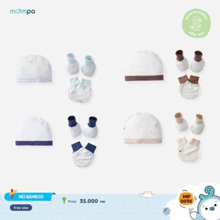 Bao tay chân mũ cho bé sơ sinh Mompa vải Sợi tre Bamboo mềm mịn co giãn 0076 0088