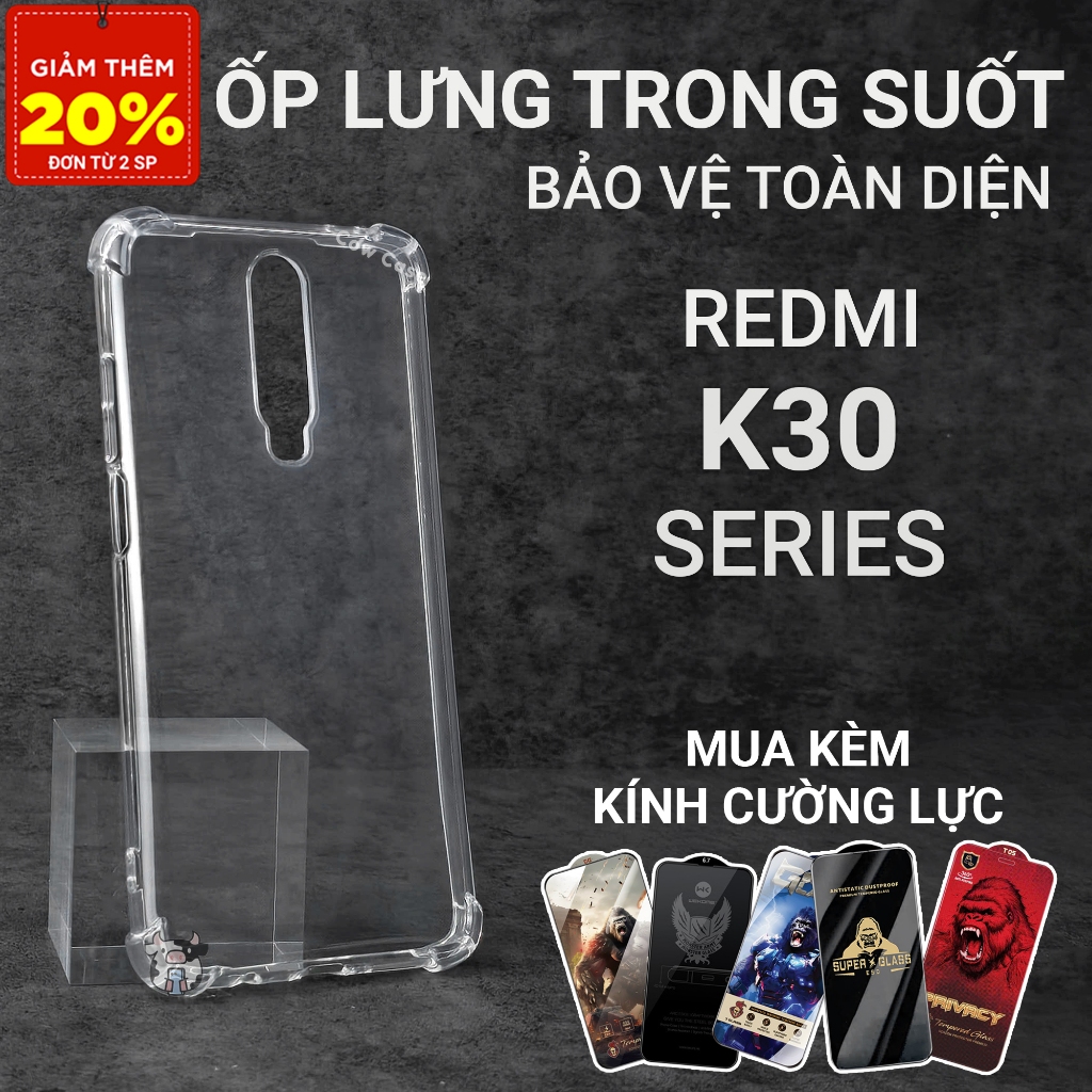 Ốp lưng Redmi K30, K30 Pro/Ultra 5G Cowcase trơn trong suốt | Ốp lưng điện thoại Xiaomi dẻo bảo vệ c