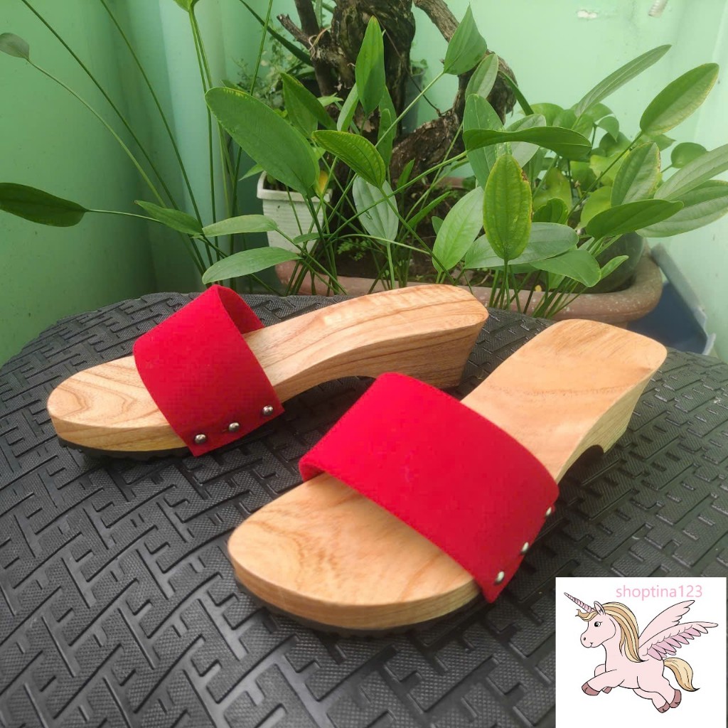 Guốc Gỗ Guốc Mộc Cao 5 Phân ( Có đóng thêm đế cao su )