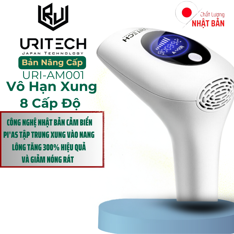 Máy Triệt Lông Vĩnh Viễn Cầm Tay Tại Nhà URI-AM001 công nghệ triệt PlAS IPL 2022 kèm cảm biến tia IPL tới chân lông