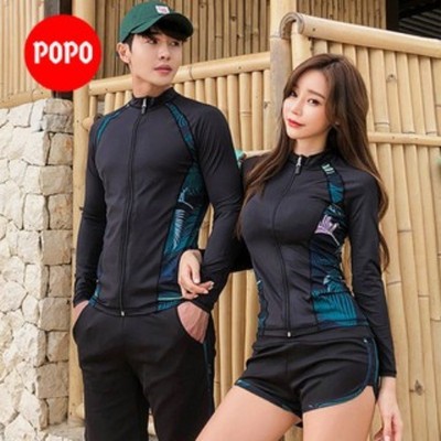 Bộ đồ bơi giữ nhiệt nữ dài tay có khóa kéo mặt trước trong bộ sưu tập đồ đi biển 2024 POPO