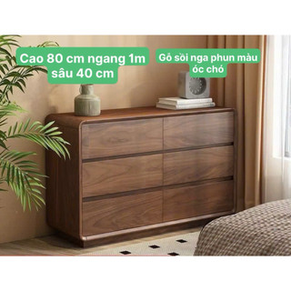  tủ đa năng -tủ Nhật gỗ sồi Nga phun màu óc chó 
