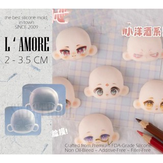  L'AMORE Khuôn mặt chibi nặn búp bê tượng đất sét nhật fondant form ngắn có ngấn mắt sắc nét không chảy dầu 