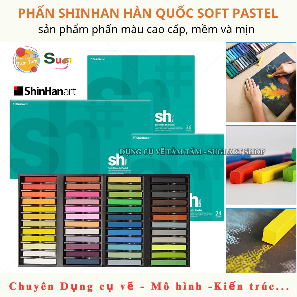 [ Tâm Tâm ] Phấn Tiên ShinHan Hàn Quốc Soft Pastel  - Shinhan Art Soft Pastels 12 / 24 / 36 / 48 màu