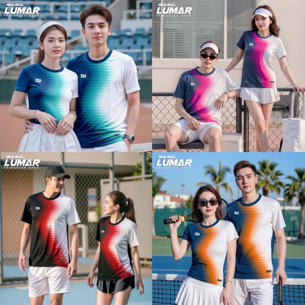 Áo cầu lông , pickleball, tennic BULBALL LUMAR nam nữ hoạ tiết nổi bật chất vải cao cấp thoáng mát