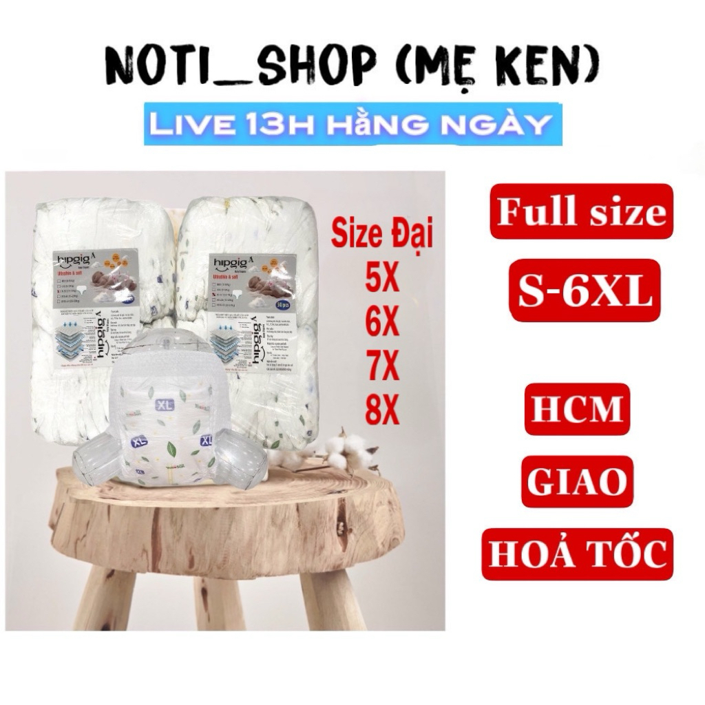 [ Size Đại 8XL ] Combo 100 Miếng Bỉm Quần Hipgig A 5XL 6XL 7XL 8XL bo mông Cho Bé
