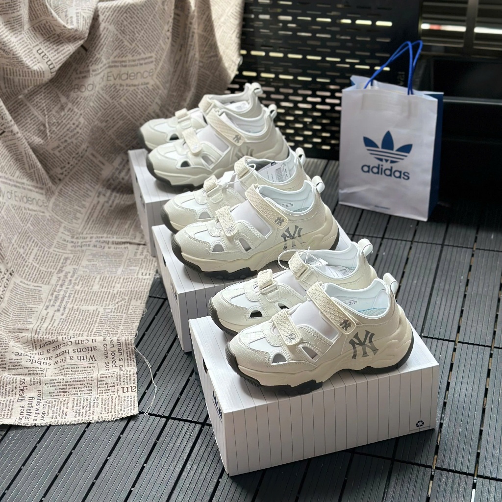 Giày Sandal ML.B Big Ball Chunky Mask Lux New York Yankees ''White'',Giày Quai Dán Màu Trắng 36-44