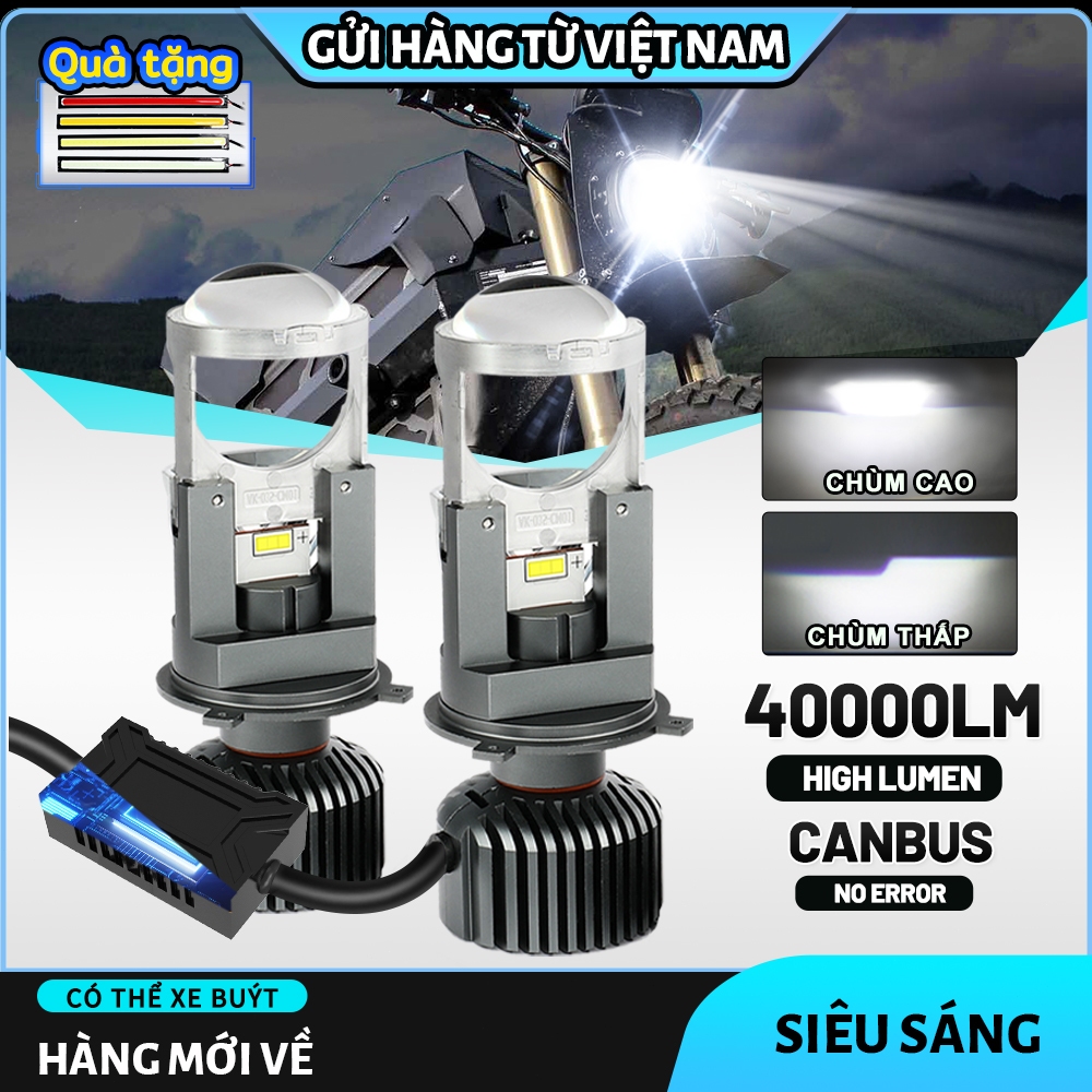 60W Đèn Pha LED Bi Cầu Mini T40 Công Xuất  Lắp Ô tô, Xe Máy H4