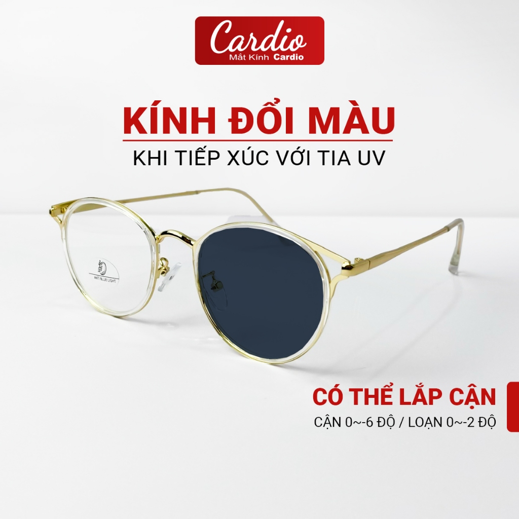 Kính Cận Mắt Mèo Trendy Nữ Cardio Chất Liệu Kim Loại Cao Cấp, Kính Cận Có Độ Chống UV Cardio C02