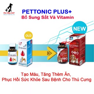Pettonic Plus Bổ Sung Sắt và Vitamin, Tạo Máu Cho Chó Mèo Chai 100ml (Thái Lan)