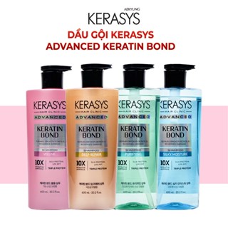 Dầu gội Kerasys Advanced Keratin Bond Hàn Quốc phục hồi chuyên sâu tóc hư tổn chẻ ngọn ngăn gãy rụng