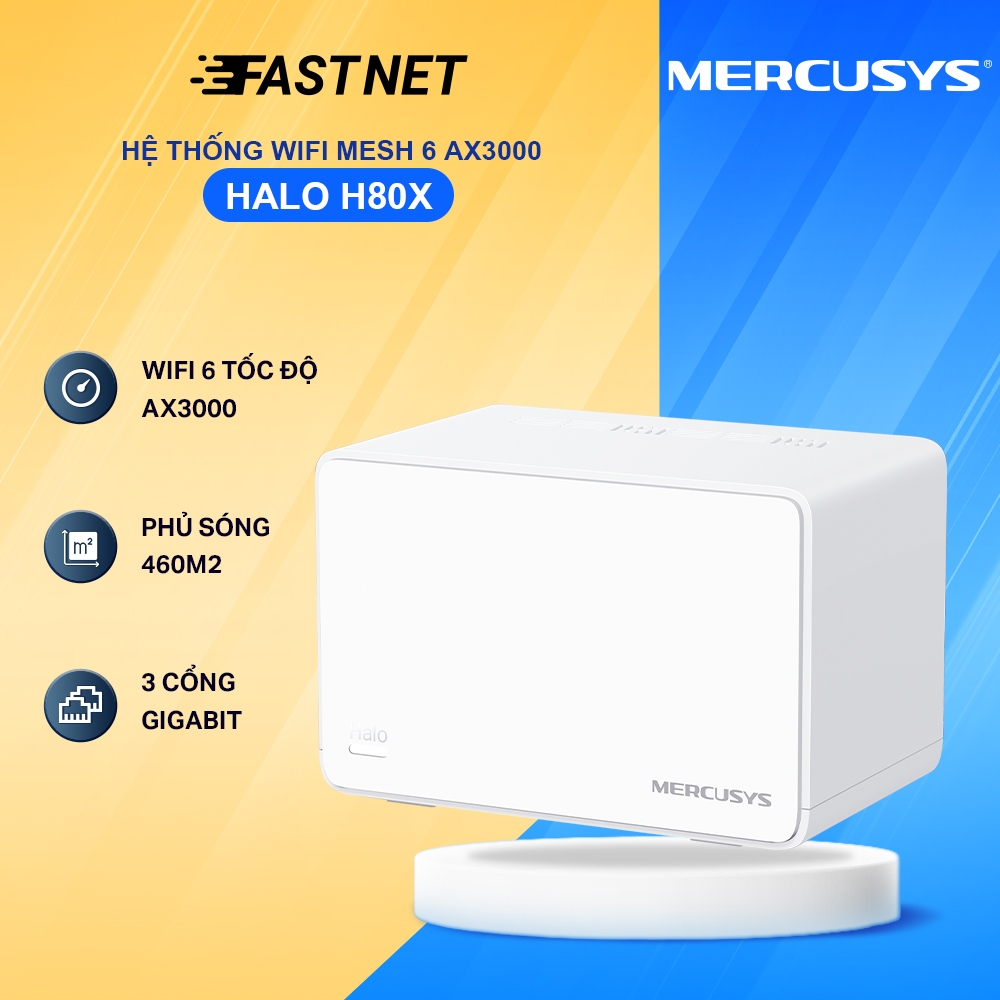 Wi-Fi Mesh Mercusys Halo H80X AX3000 | Phủ Sóng Rộng, Kết Nối Ổn Định