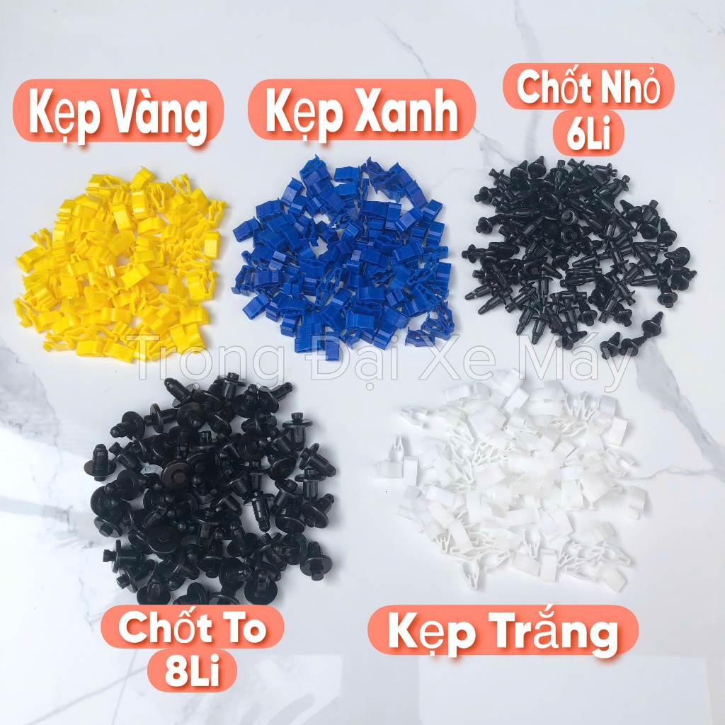 Túi 100 Cái Chốt Nhựa Kẹp Nhựa Trọng Đại Xe Máy