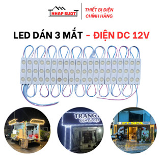 (CHƯA CÓ NGUỒN) Dây led hắt 3 mắt, điện 12V, chống nước, 15w, dài 2m, mắt led 6113, decor trang trí