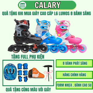    Tặng Full Phụ Kiện Giày Trượt Patin  Cougar  Flying Eagle L6 Lumos 8 Bánh Phát Sáng-Form NhựaTăng Chỉnh 3 Size Cho Bé 