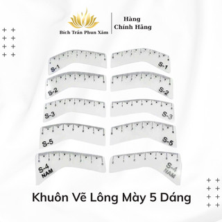 Khuôn Vẽ Lông Mày 5 Dáng Đa Năng, Dụng Cụ Định Hình Lông Mày - Dùng Cho Phun Xăm Thẩm Mỹ
