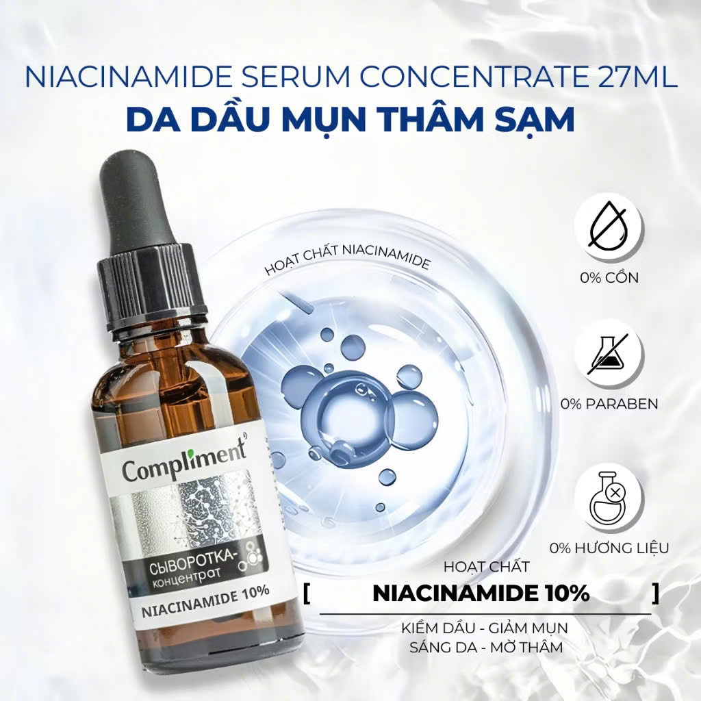Serum Dưỡng Da Compliment Niacinamide 10% 27ml Kiềm Dầu, Giảm Thâm Mụn Sáng Da | BigBuy360 - bigbuy360.vn