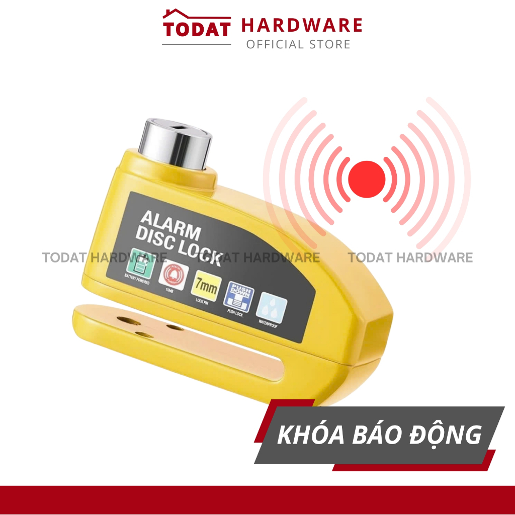 Ổ Khoá Phanh Đĩa Xe Máy Báo Động Có Còi Hú Chống Trộm Alarm Disc Lock Chống Nước
